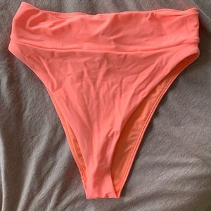 Coral high waisted aerie bikini bottoms